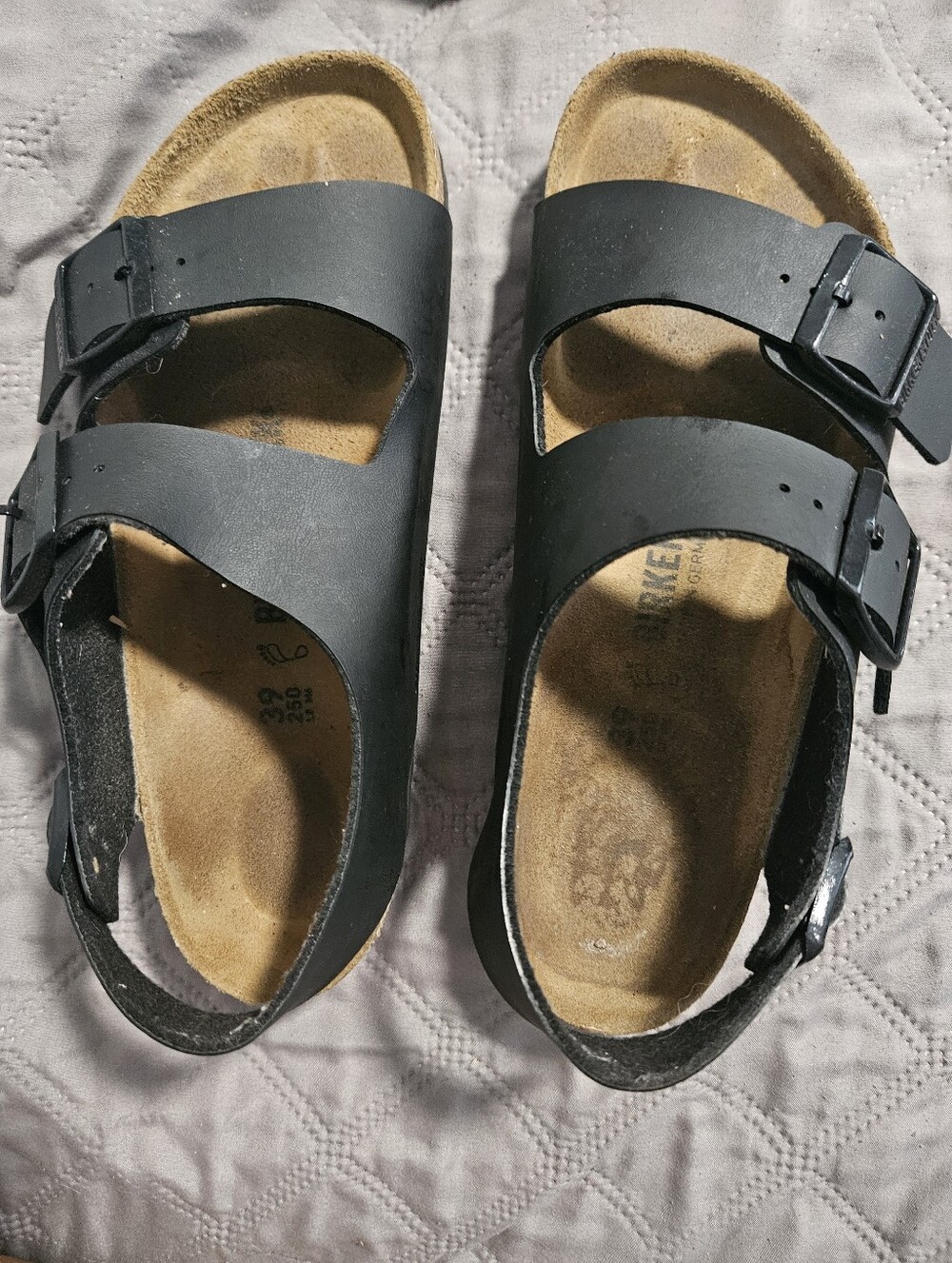 Birkenstock  Black Double-Strap Buckle Sandals